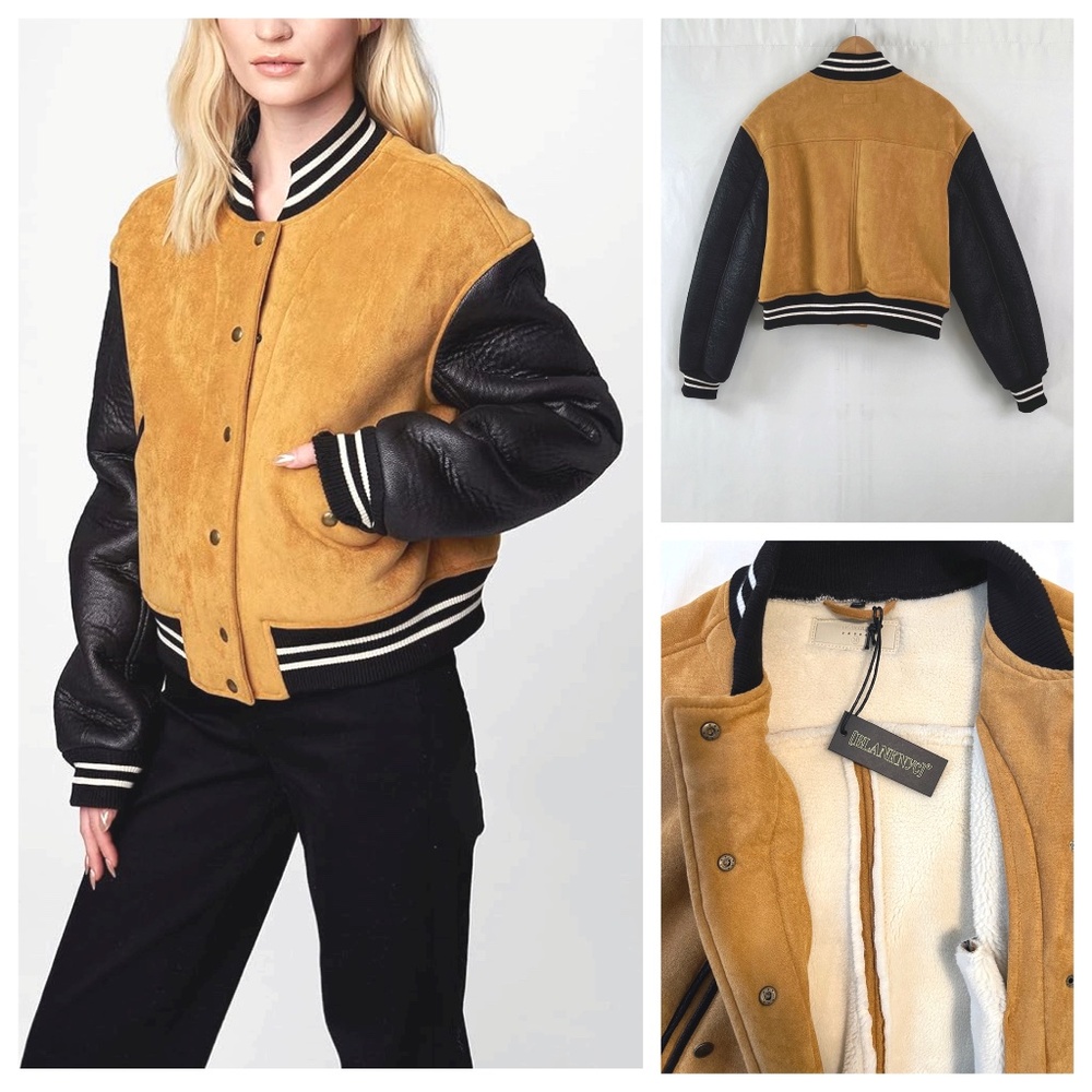 NWT - [Blank NYC] Women’s Varsity Jacket Faux Suede Bomber, Size M